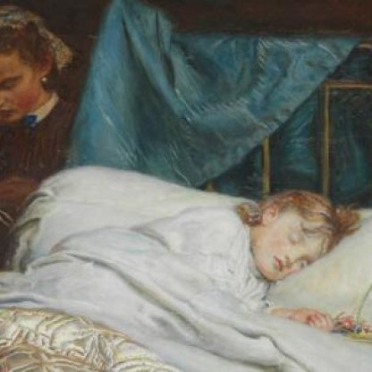 Highlight image for Summertime loan of 'Sleeping' by John Everett Millais